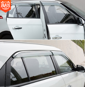 适用于欧蓝德专用不锈钢亮边注塑晴雨挡汽车汽车车窗雨眉遮雨挡