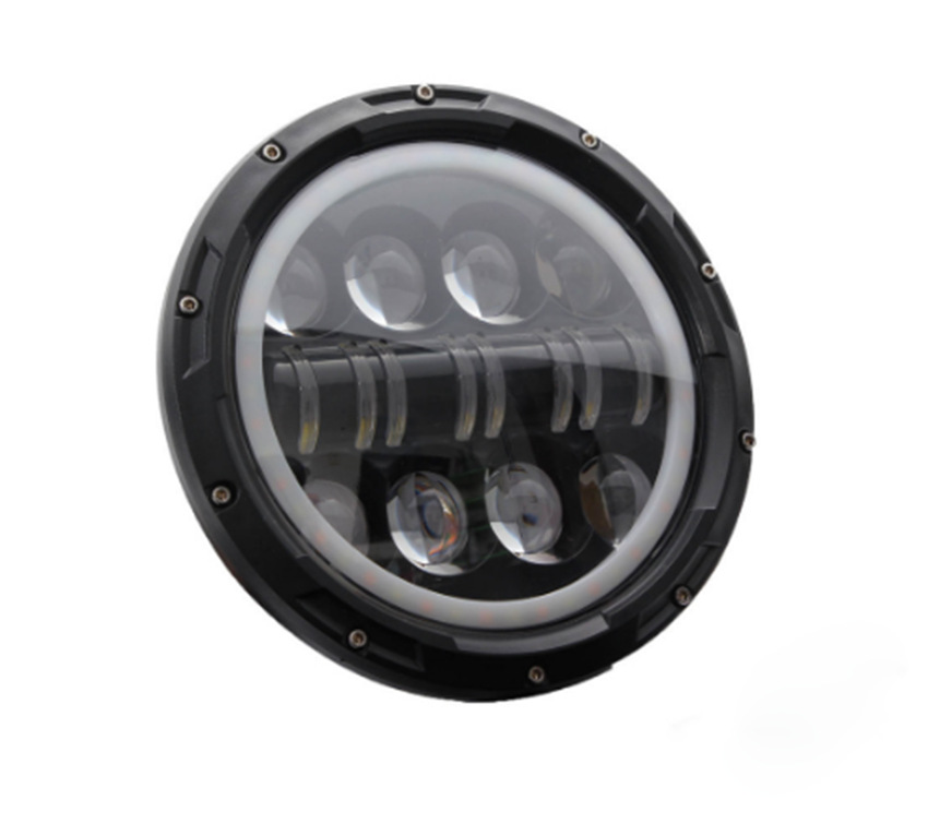 热销 适用于7英寸LED越野一轮天使眼牧人前灯八眼睛和八珠 500 w